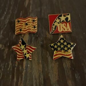 Patriotic USA Flag and Star Pins